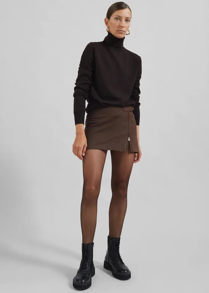The Frankie Shop Bottoms Polly Faux Suede Mini Skirt 8211 Brown 8211 Women