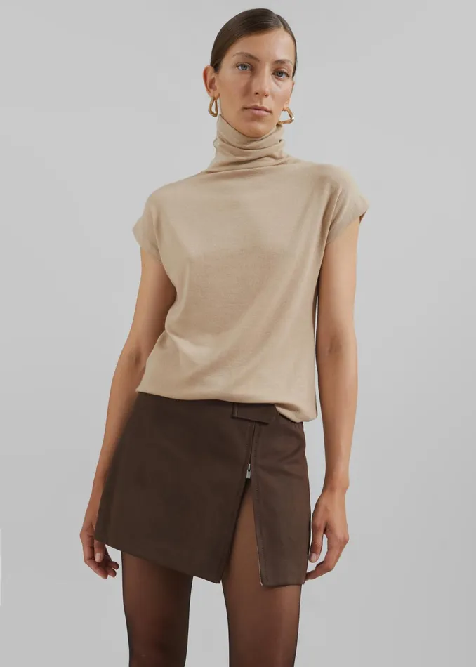 The Frankie Shop Bottoms Polly Faux Suede Mini Skirt 8211 Brown 8211 Women