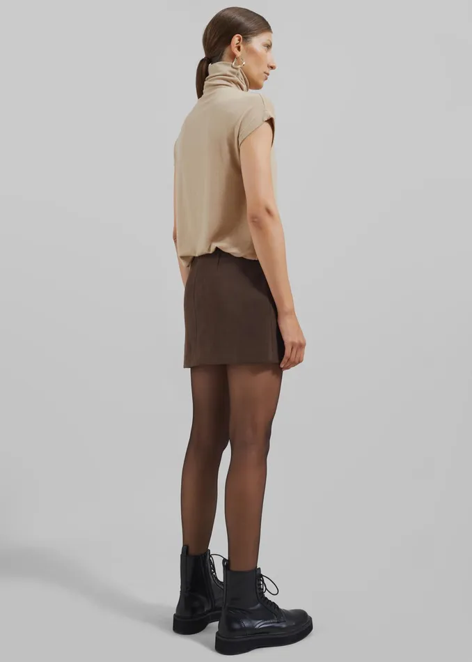 The Frankie Shop Bottoms Polly Faux Suede Mini Skirt 8211 Brown 8211 Women