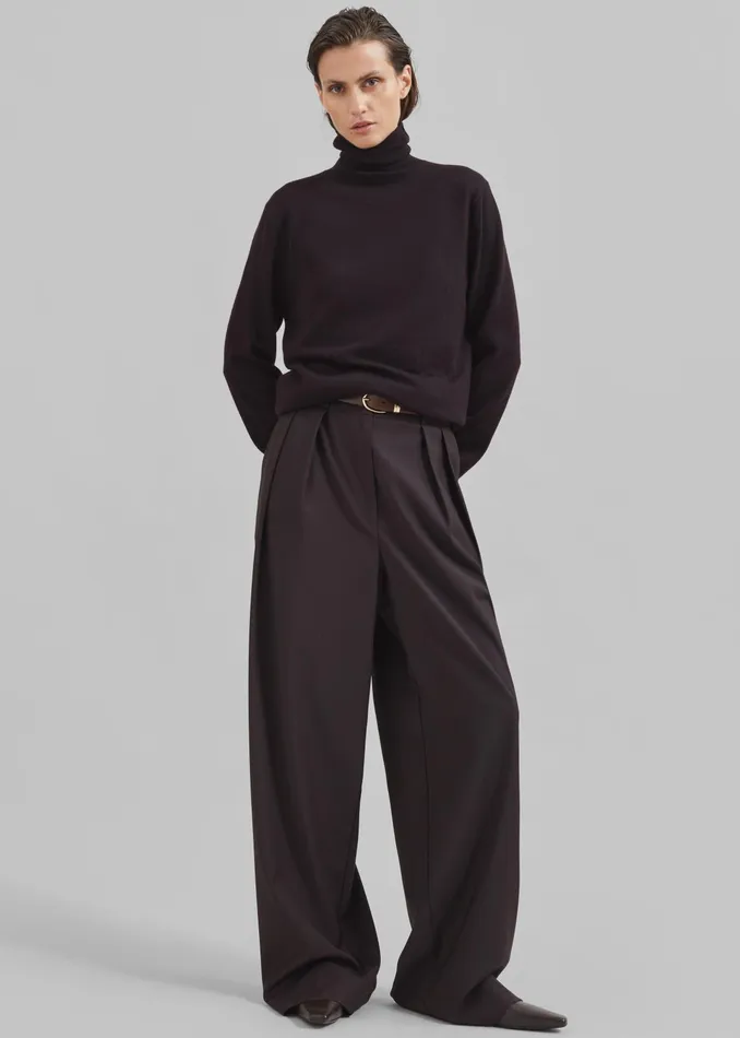 The Frankie Shop Bottoms Ripley Pleated Trousers 8211 Brown 8211 Women