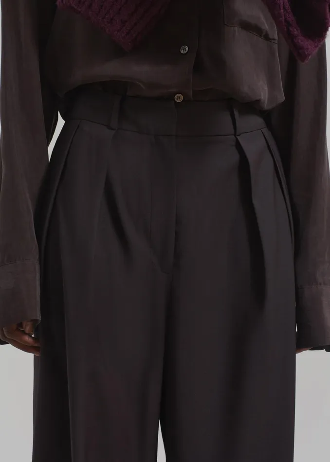 The Frankie Shop Bottoms Ripley Pleated Trousers 8211 Brown 8211 Women