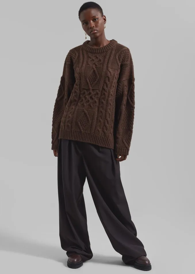 The Frankie Shop Bottoms Ripley Pleated Trousers 8211 Brown 8211 Women