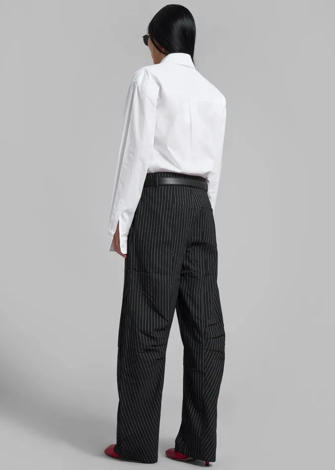 The Frankie Shop Bottoms Rotate Cargo Pants 8211 Black Pinstripe 8211 Women
