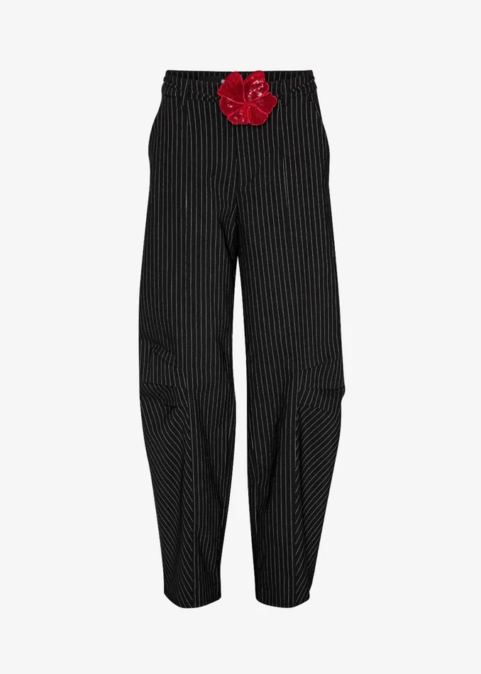 The Frankie Shop Bottoms Rotate Cargo Pants 8211 Black Pinstripe 8211 Women