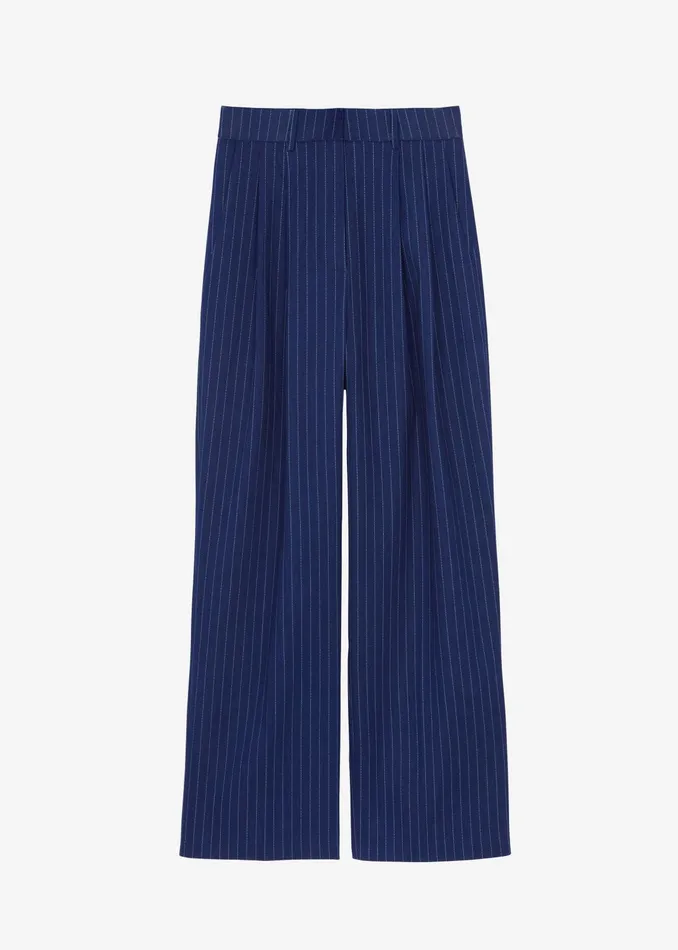 The Frankie Shop Bottoms Tansy Denim Pants 8211 Navy Pinstripe 8211 Women