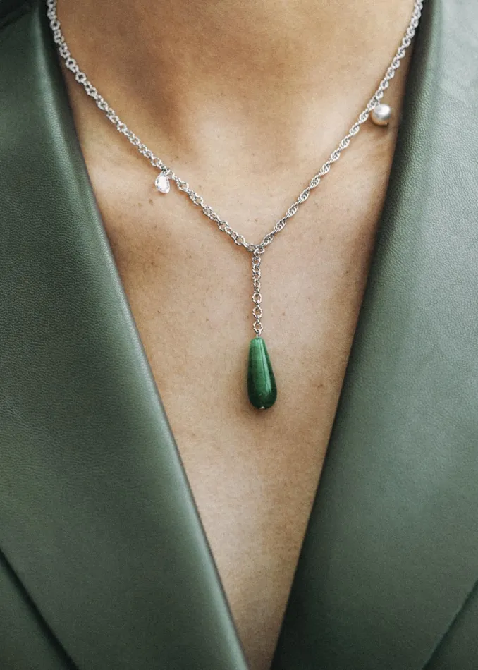 The Frankie Shop Completedworks The Depths Of Time Pendant 8211 PearlGreen Chalcedony 8211 Women
