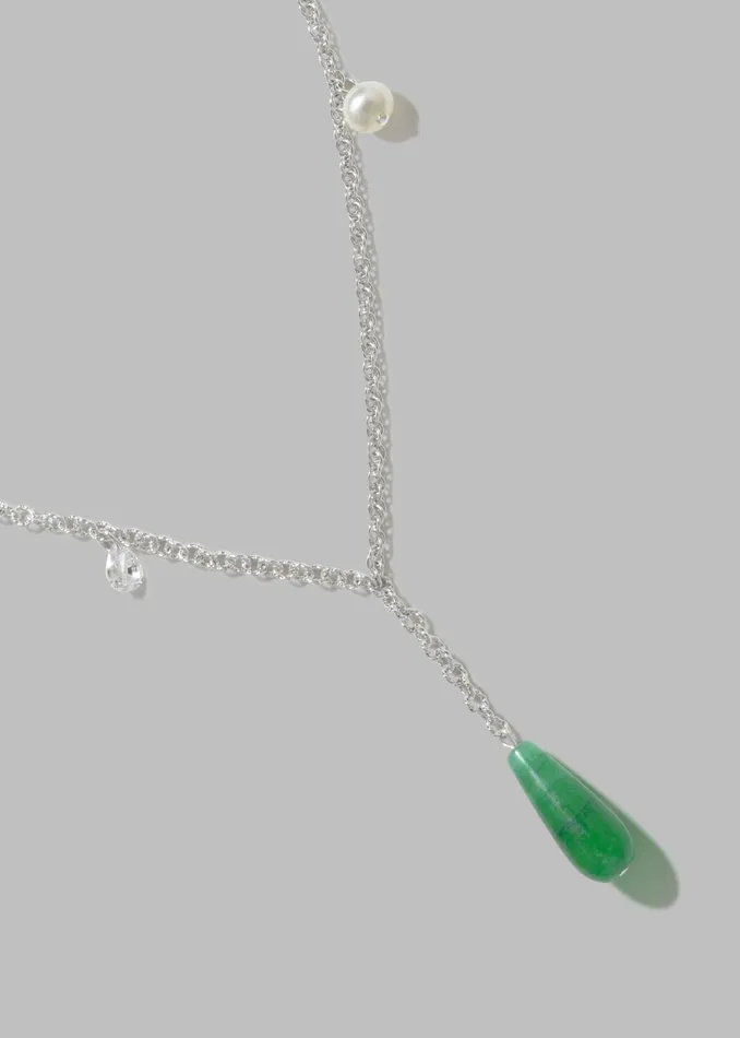 The Frankie Shop Completedworks The Depths Of Time Pendant 8211 PearlGreen Chalcedony 8211 Women