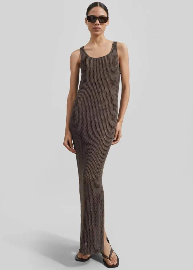 The Frankie Shop Dresses Adrienna Crochet Maxi Dress 8211 Brown 8211 Women