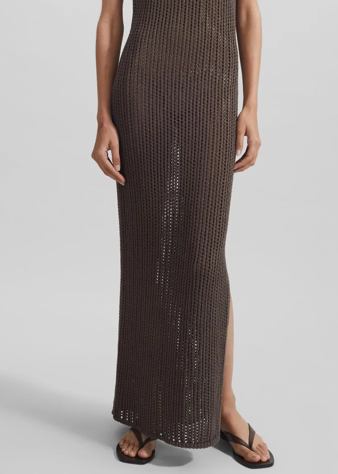 The Frankie Shop Dresses Adrienna Crochet Maxi Dress 8211 Brown 8211 Women
