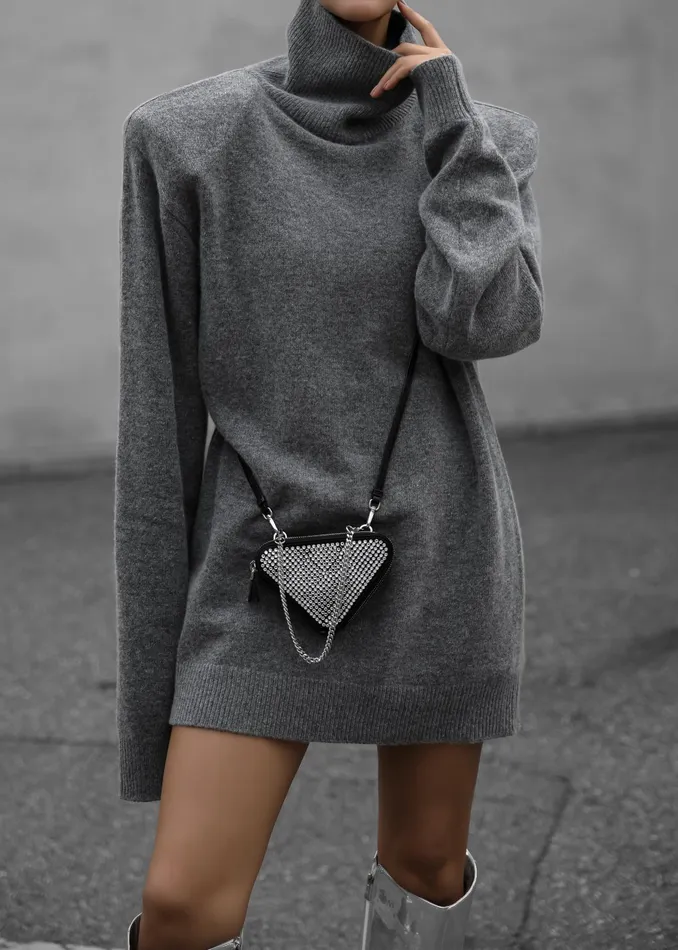 The Frankie Shop Dresses Emilia Mini Padded Sweater Dress 8211 Grey 8211 Women