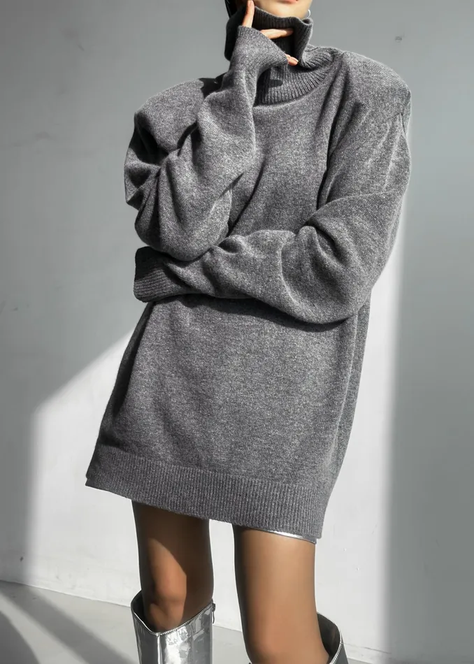 The Frankie Shop Dresses Emilia Mini Padded Sweater Dress 8211 Grey 8211 Women