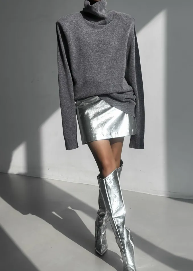 The Frankie Shop Dresses Emilia Mini Padded Sweater Dress 8211 Grey 8211 Women