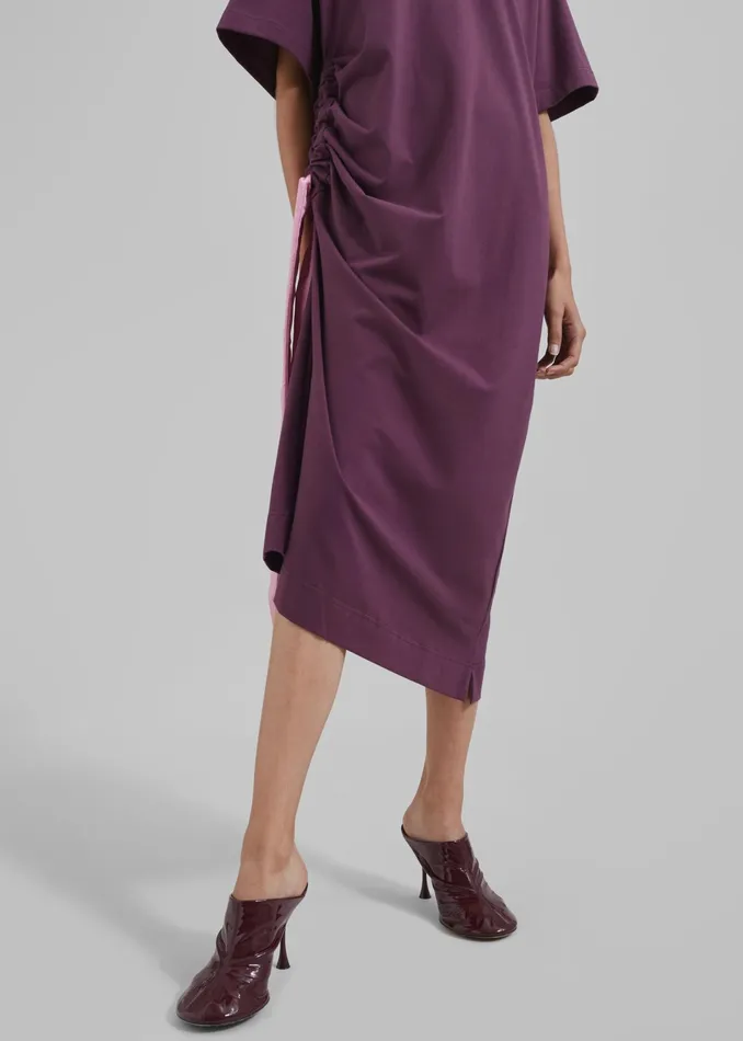 The Frankie Shop Dresses Jw Anderson Satin Tie TShirt Dress 8211 Plum 8211 Women