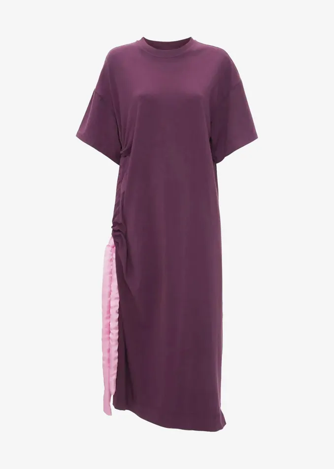 The Frankie Shop Dresses Jw Anderson Satin Tie TShirt Dress 8211 Plum 8211 Women