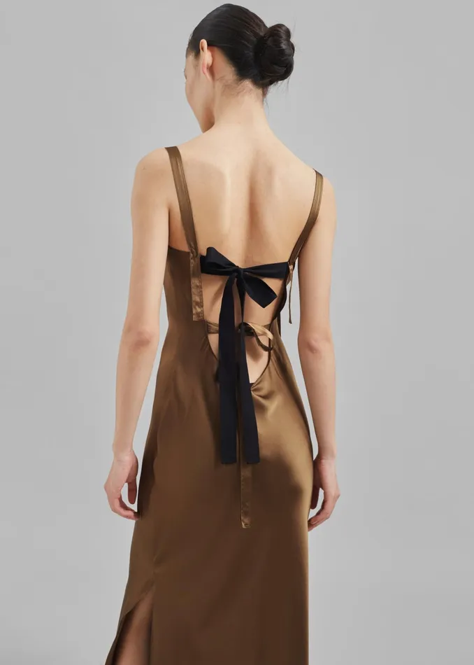 The Frankie Shop Dresses The Garment Catania String Maxi Dress 8211 Olive 8211 Women