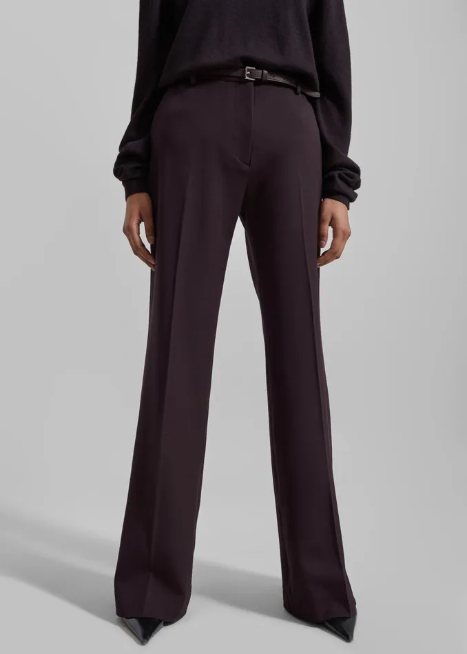 The Frankie Shop Jessie Leather Belt 8211 Plum 8211 Women