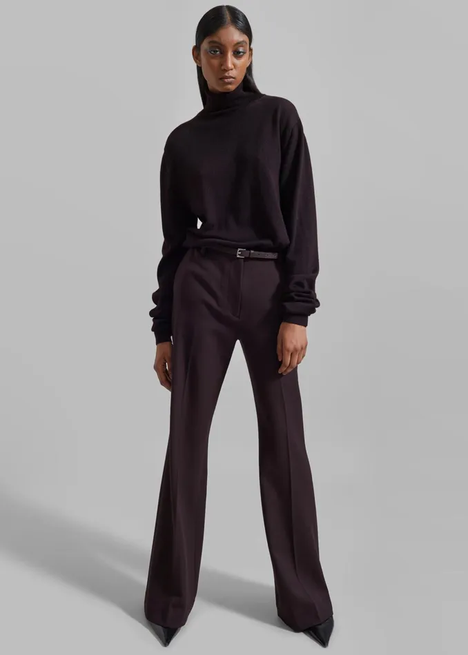 The Frankie Shop Jessie Leather Belt 8211 Plum 8211 Women