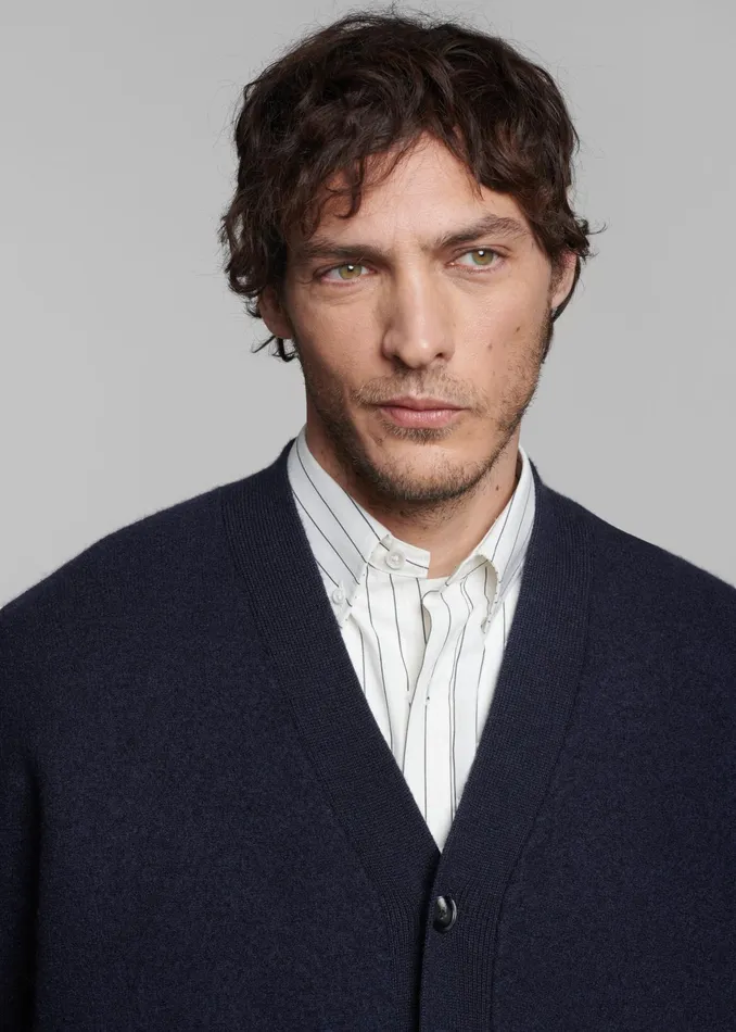 The Frankie Shop Knitwear Beck Wool Cardigan 8211 Navy 8211 Men