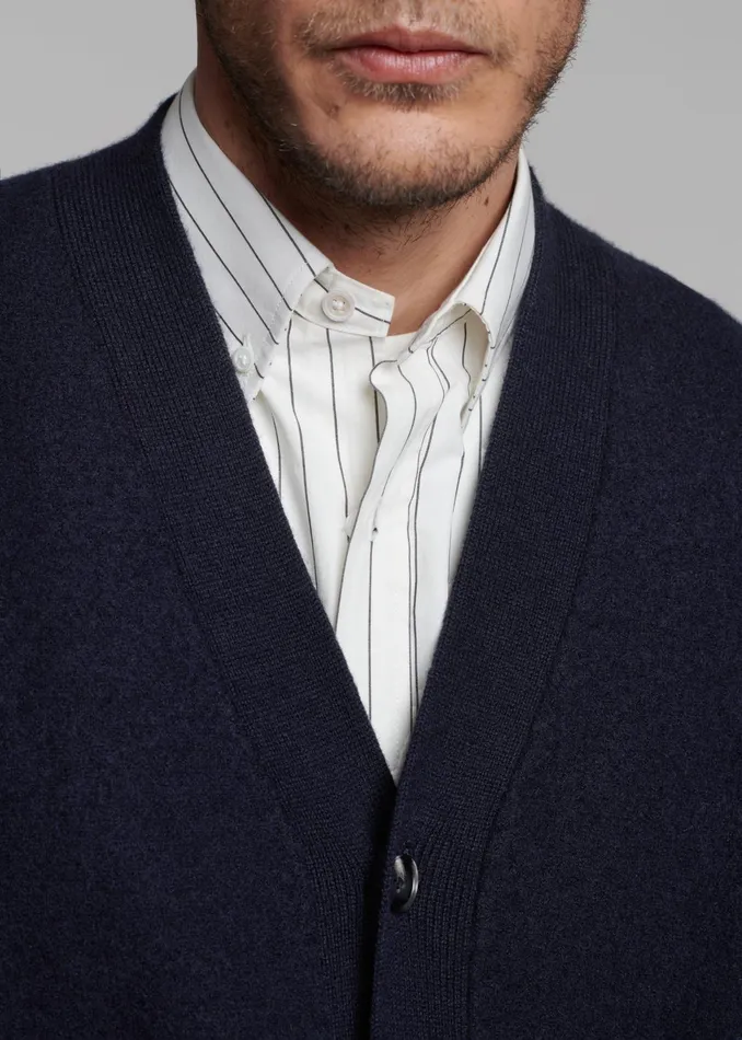 The Frankie Shop Knitwear Beck Wool Cardigan 8211 Navy 8211 Men