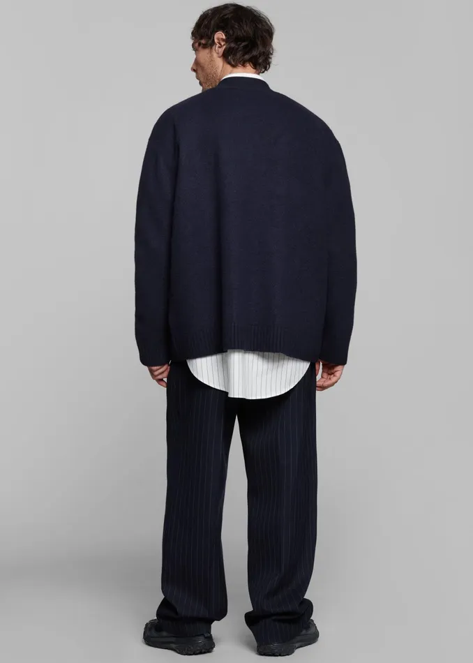 The Frankie Shop Knitwear Beck Wool Cardigan 8211 Navy 8211 Men