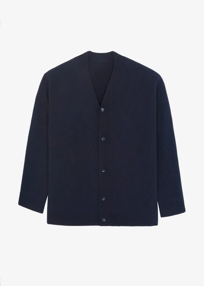 The Frankie Shop Knitwear Beck Wool Cardigan 8211 Navy 8211 Men