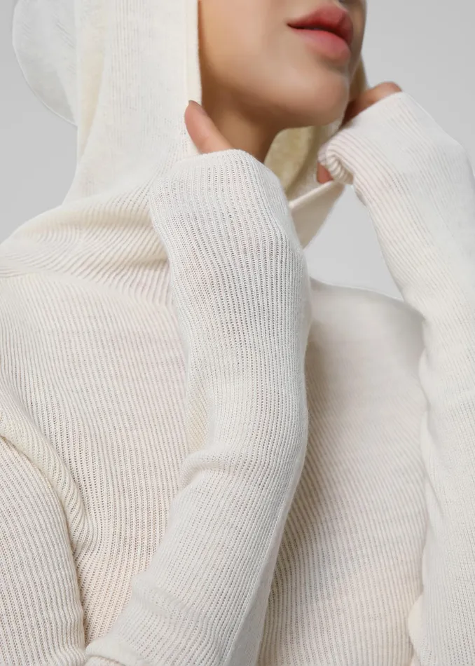 The Frankie Shop Knitwear Brandi Knit Hoodie Top 8211 White 8211 Women