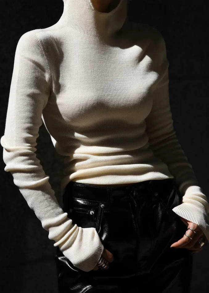 The Frankie Shop Knitwear Brandi Knit Hoodie Top 8211 White 8211 Women