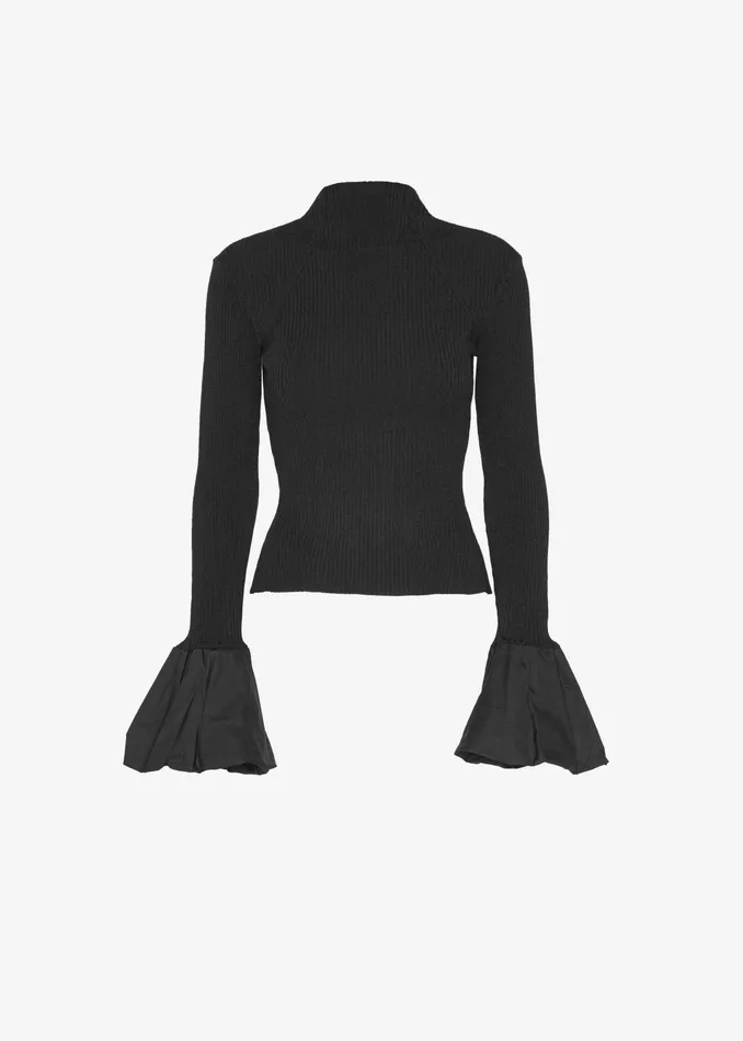 The Frankie Shop Knitwear Rotate Knit High Neck Top 8211 Black 8211 Women