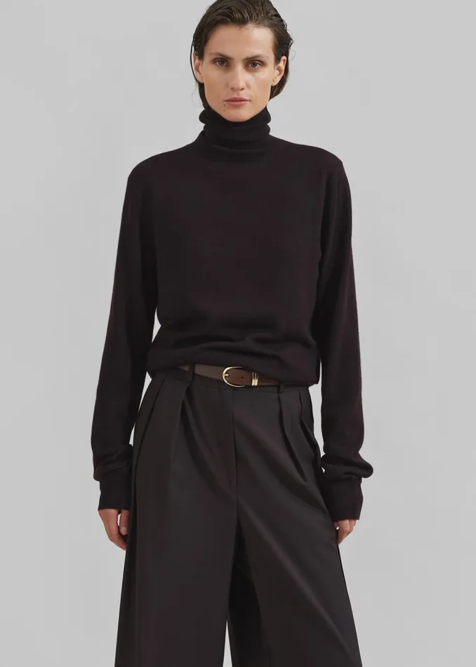 The Frankie Shop Ora Leather Belt 8211 BrownGold 8211 Women