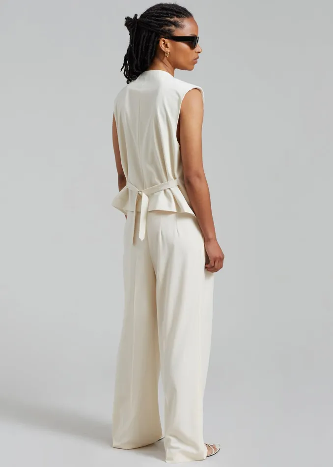The Frankie Shop Outerwear Ashton Cross Vest 8211 Cream 8211 Women