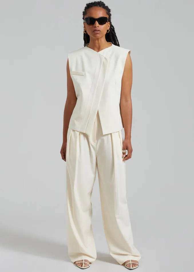 The Frankie Shop Outerwear Ashton Cross Vest 8211 Cream 8211 Women