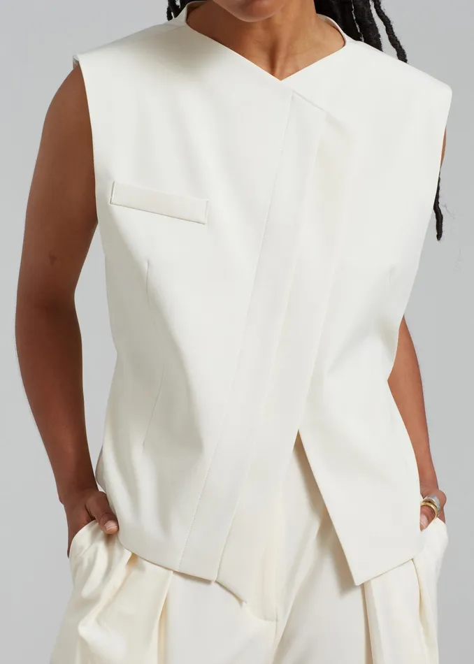 The Frankie Shop Outerwear Ashton Cross Vest 8211 Cream 8211 Women
