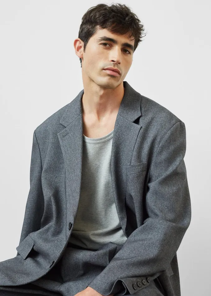 The Frankie Shop Outerwear Beo Blazer 8211 Grey Melange 8211 Men
