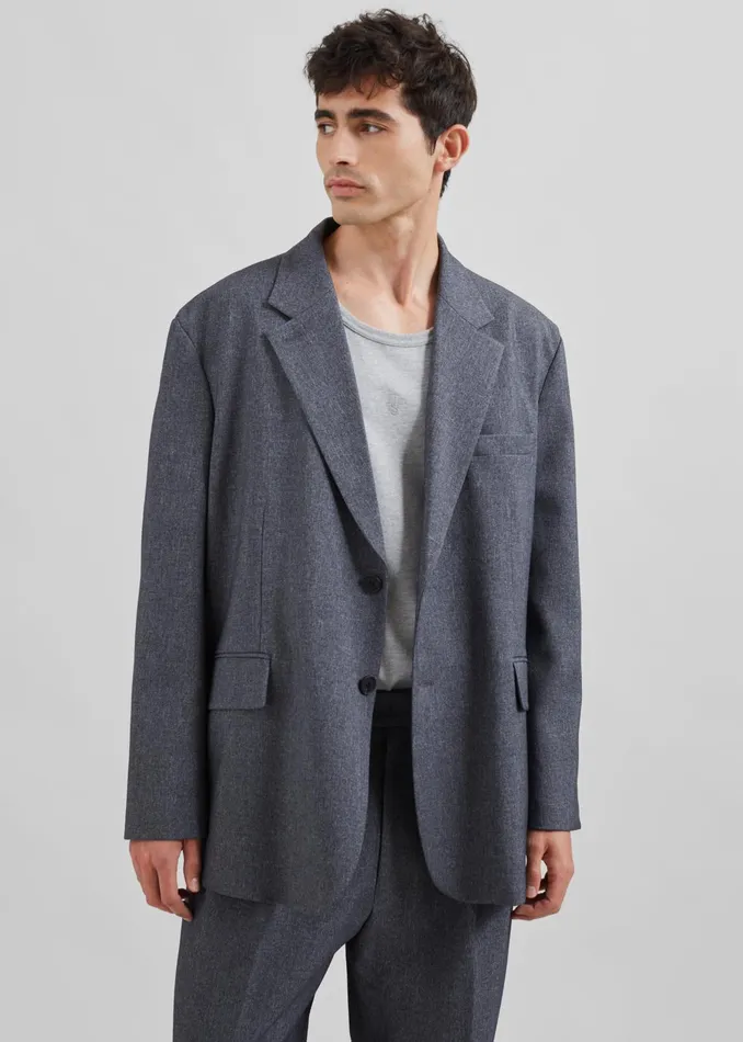The Frankie Shop Outerwear Beo Blazer 8211 Grey Melange 8211 Men
