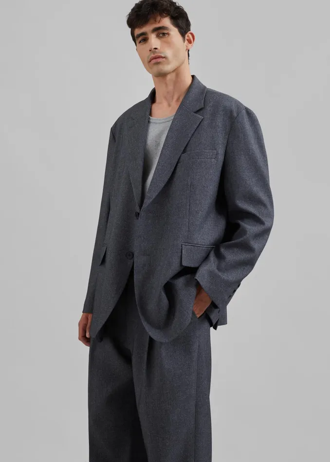 The Frankie Shop Outerwear Beo Blazer 8211 Grey Melange 8211 Men