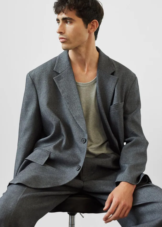 The Frankie Shop Outerwear Beo Blazer 8211 Grey Melange 8211 Men