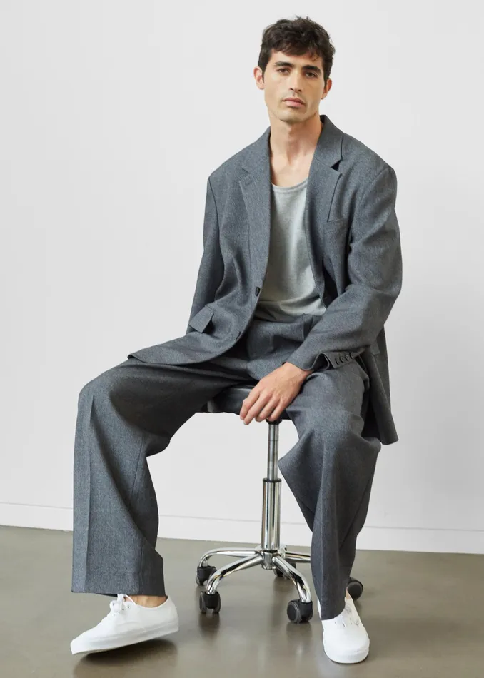 The Frankie Shop Outerwear Beo Blazer 8211 Grey Melange 8211 Men