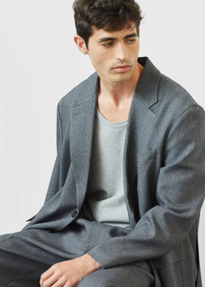 The Frankie Shop Outerwear Beo Blazer 8211 Grey Melange 8211 Men