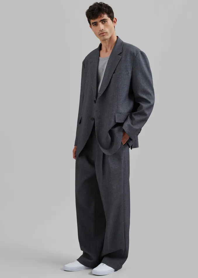 The Frankie Shop Outerwear Beo Blazer 8211 Grey Melange 8211 Men