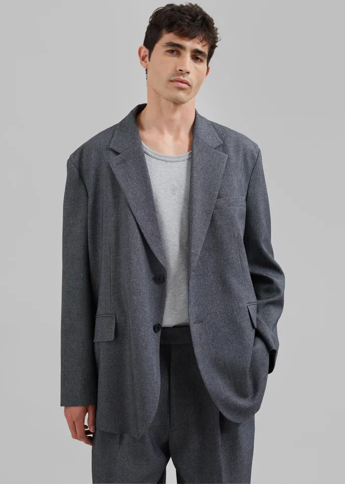 The Frankie Shop Outerwear Beo Blazer 8211 Grey Melange 8211 Men