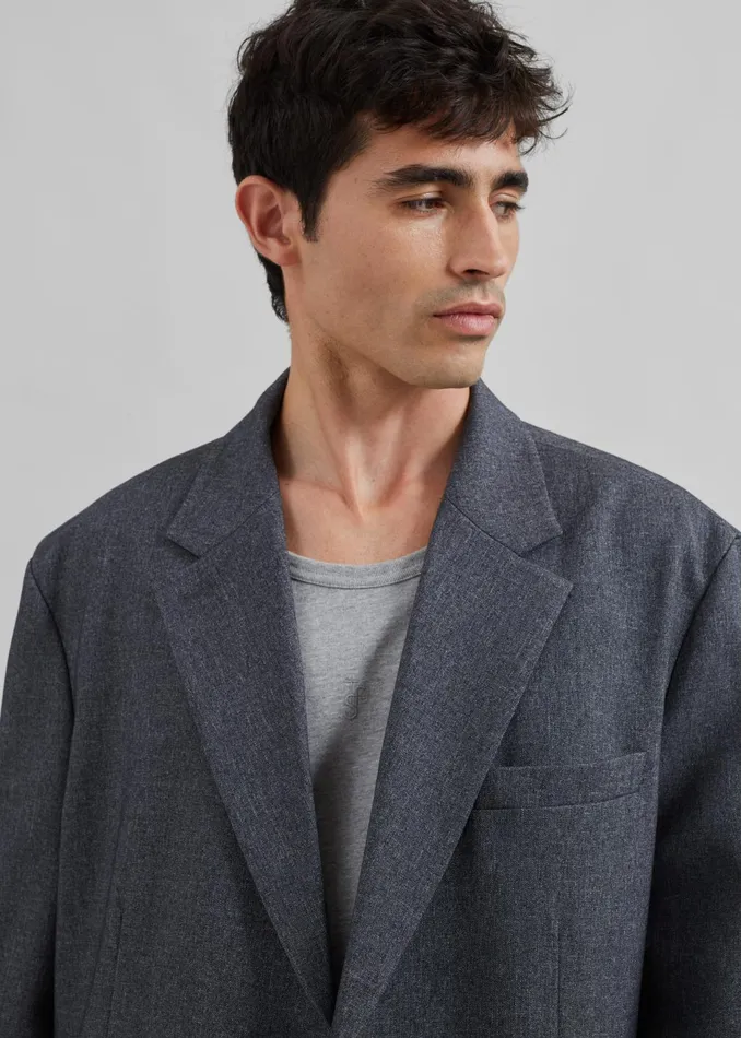 The Frankie Shop Outerwear Beo Blazer 8211 Grey Melange 8211 Men