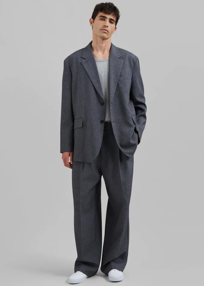 The Frankie Shop Outerwear Beo Blazer 8211 Grey Melange 8211 Men