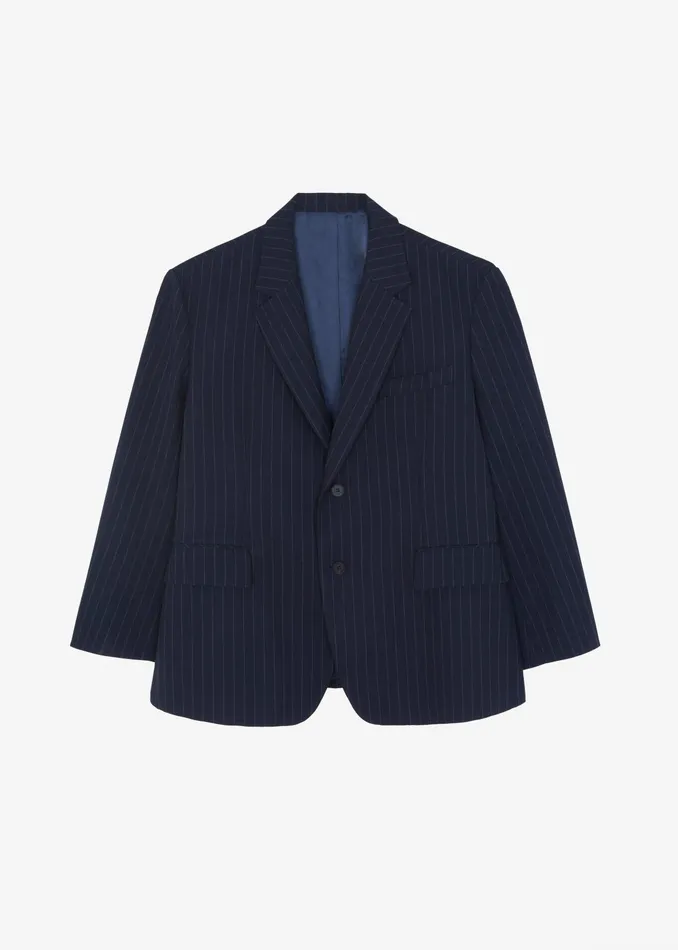 The Frankie Shop Outerwear Beo Blazer 8211 NavyWhite Pinstripe 8211 Men