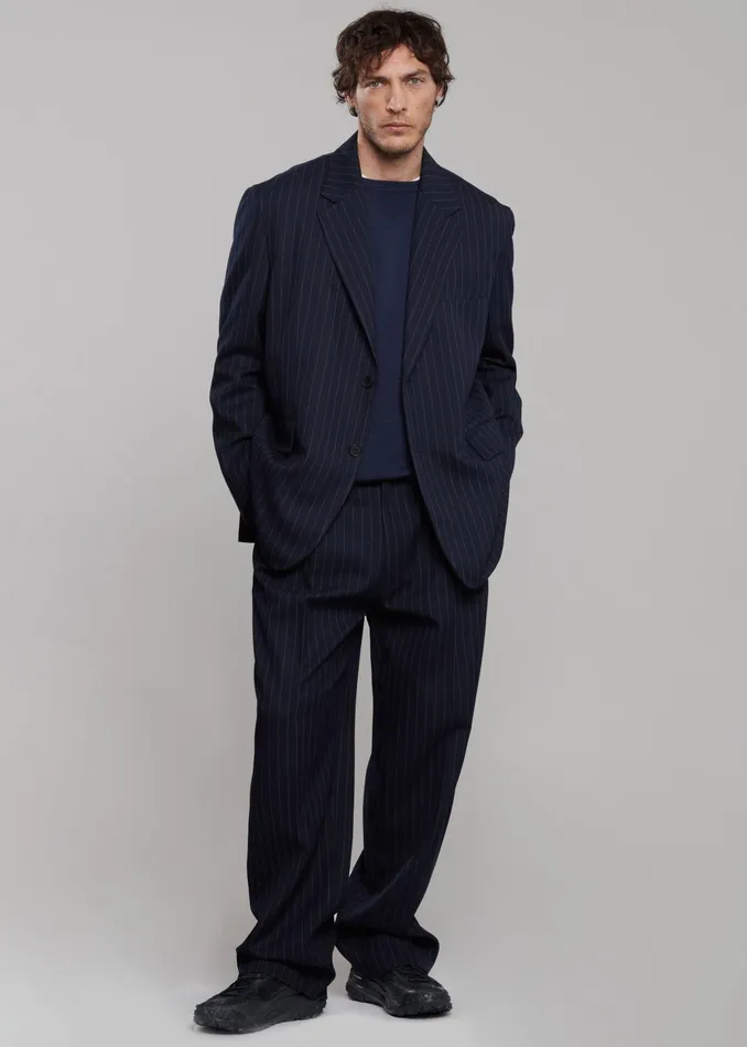 The Frankie Shop Outerwear Beo Blazer 8211 NavyWhite Pinstripe 8211 Men
