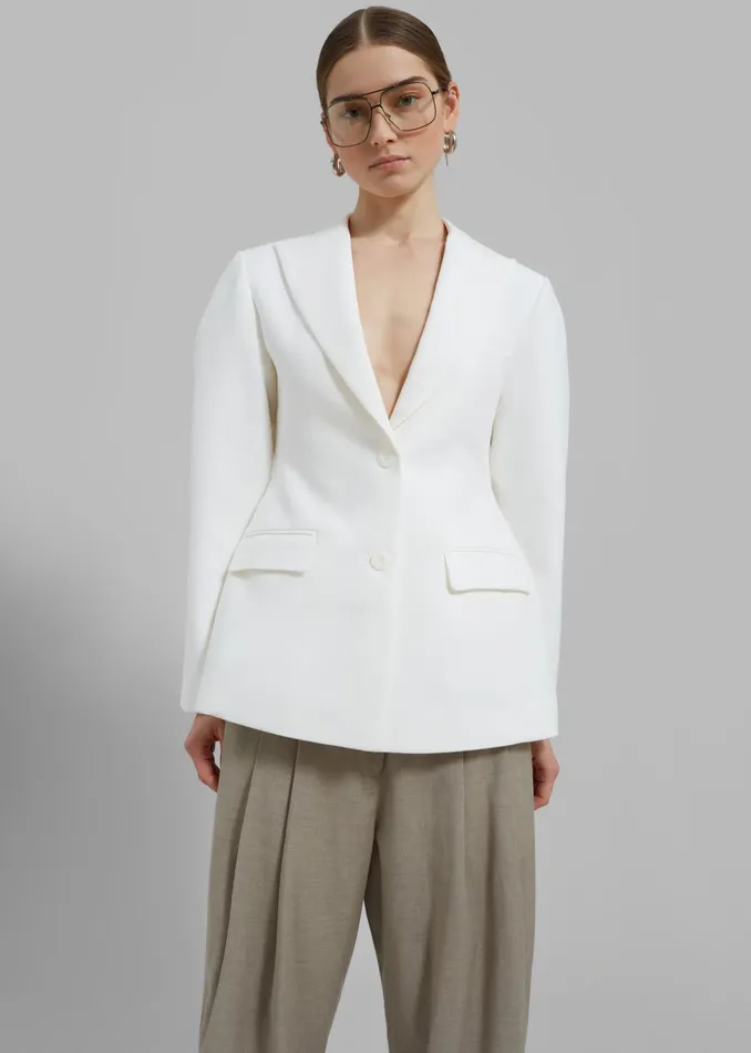 The Frankie Shop Outerwear Colette Hourglass Blazer 8211 White 8211 Women
