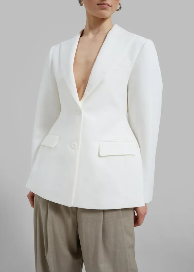 The Frankie Shop Outerwear Colette Hourglass Blazer 8211 White 8211 Women