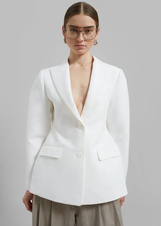 The Frankie Shop Outerwear Colette Hourglass Blazer 8211 White 8211 Women
