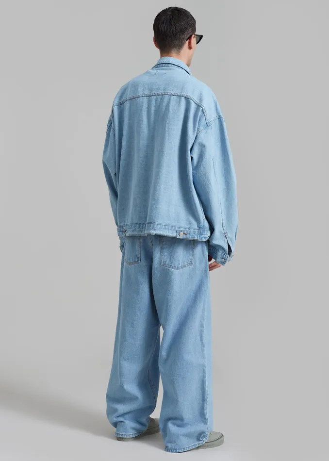 The Frankie Shop Outerwear Connor Oversized Denim Jacket 8211 Worn Wash 8211 Men
