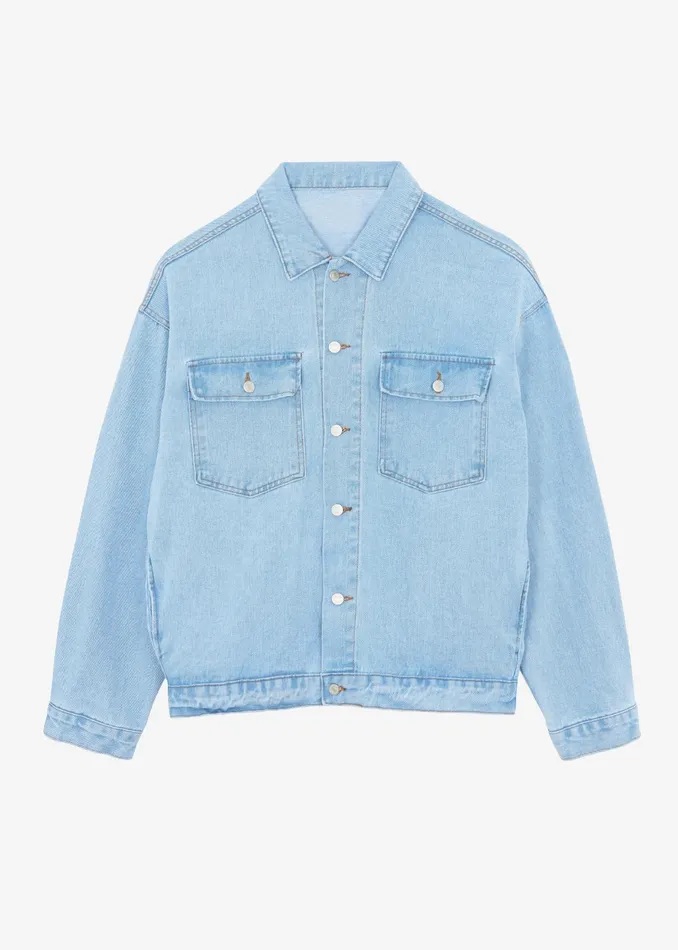 The Frankie Shop Outerwear Connor Oversized Denim Jacket 8211 Worn Wash 8211 Men