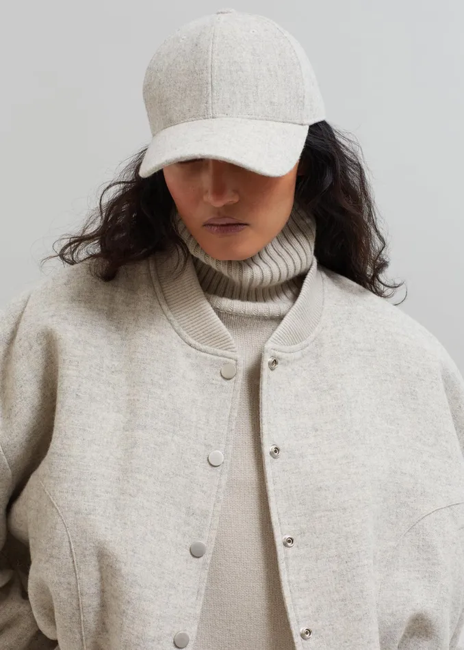 The Frankie Shop Outerwear Debbie Wool Bomber 8211 Taupe Melange 8211 Women